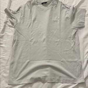 Massimo Dutti Light Gray Crewneck Tee